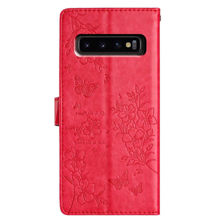 For Samsung Galaxy S10 Butterflies and Flowers Leather Phone Case