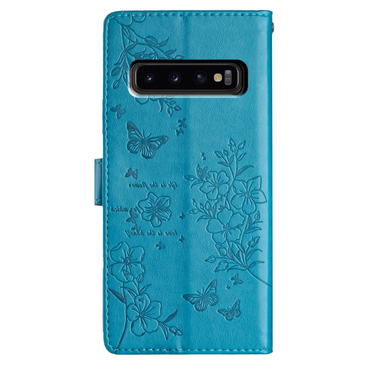 For Samsung Galaxy S10 Butterflies and Flowers Leather Phone Case