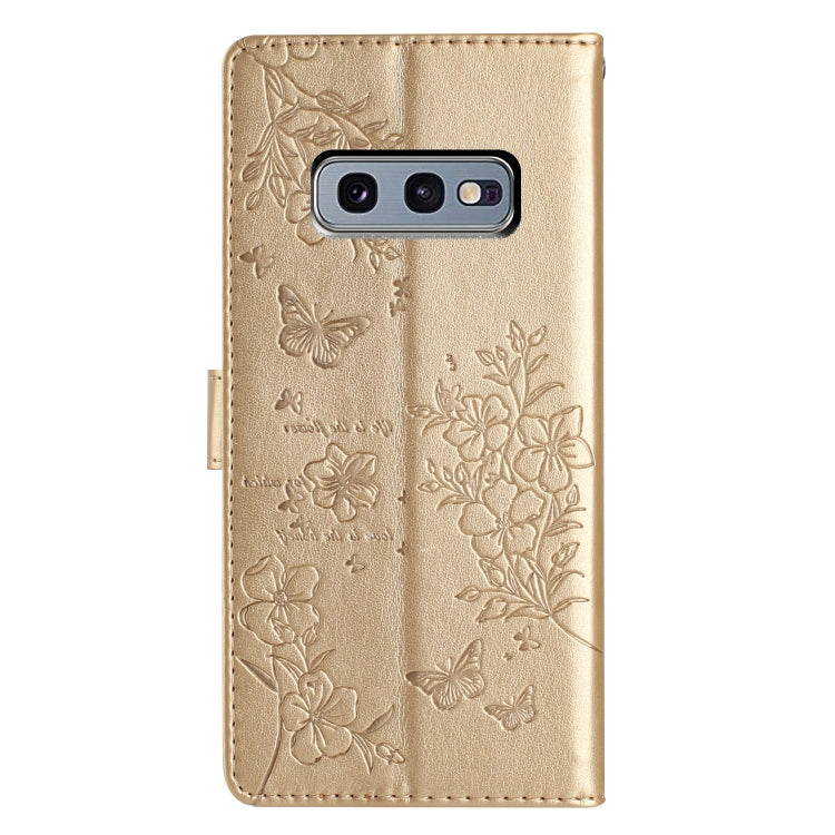 For Samsung Galaxy S10e Butterflies and Flowers Leather Phone Case
