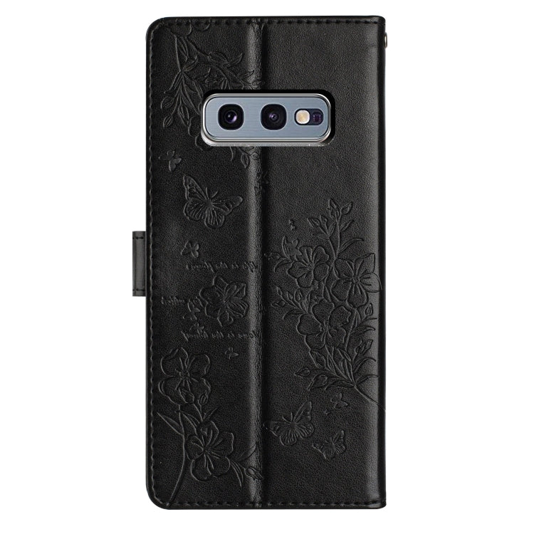 For Samsung Galaxy S10e Butterflies and Flowers Leather Phone Case