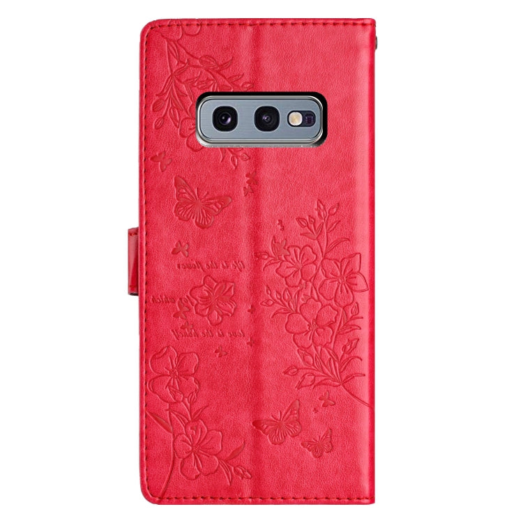 For Samsung Galaxy S10e Butterflies and Flowers Leather Phone Case