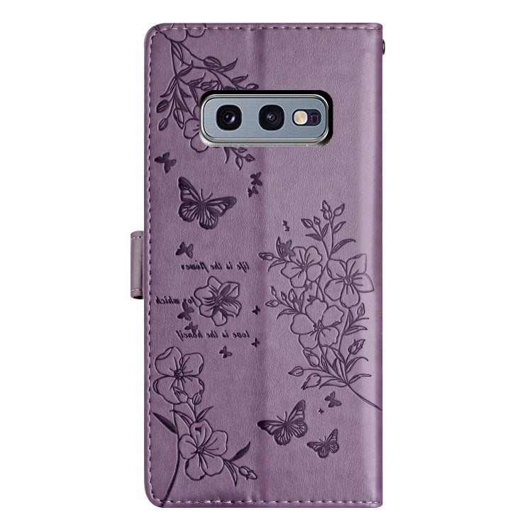 For Samsung Galaxy S10e Butterflies and Flowers Leather Phone Case