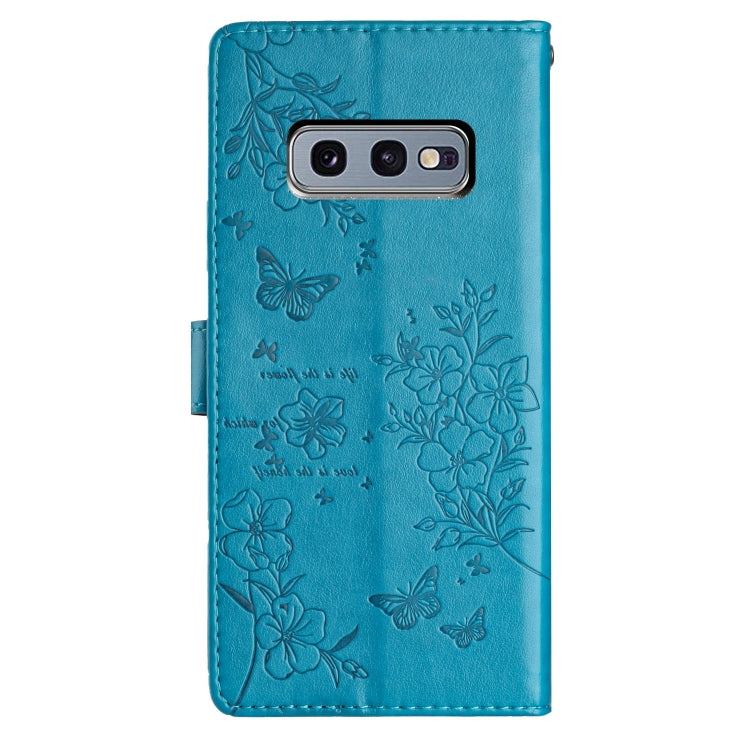 For Samsung Galaxy S10e Butterflies and Flowers Leather Phone Case