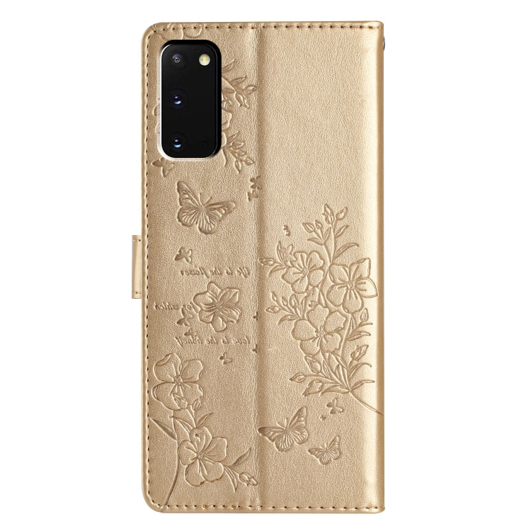 For Samsung Galaxy S20 Butterflies and Flowers Leather Phone Case