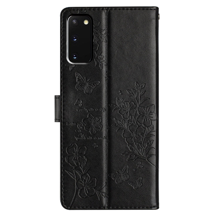For Samsung Galaxy S20 Butterflies and Flowers Leather Phone Case