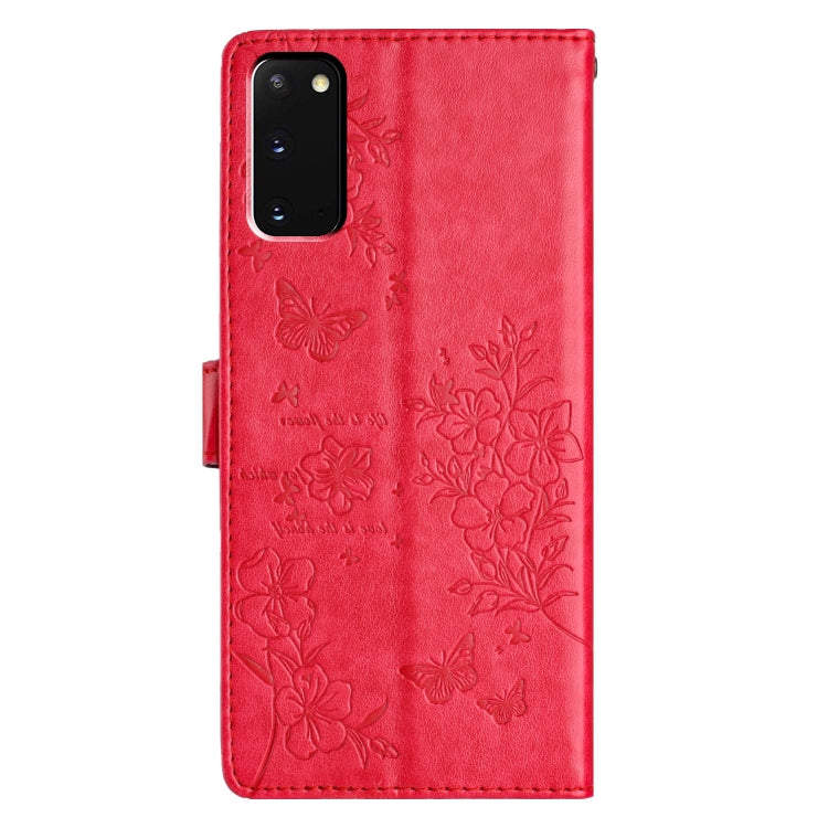 For Samsung Galaxy S20 Butterflies and Flowers Leather Phone Case