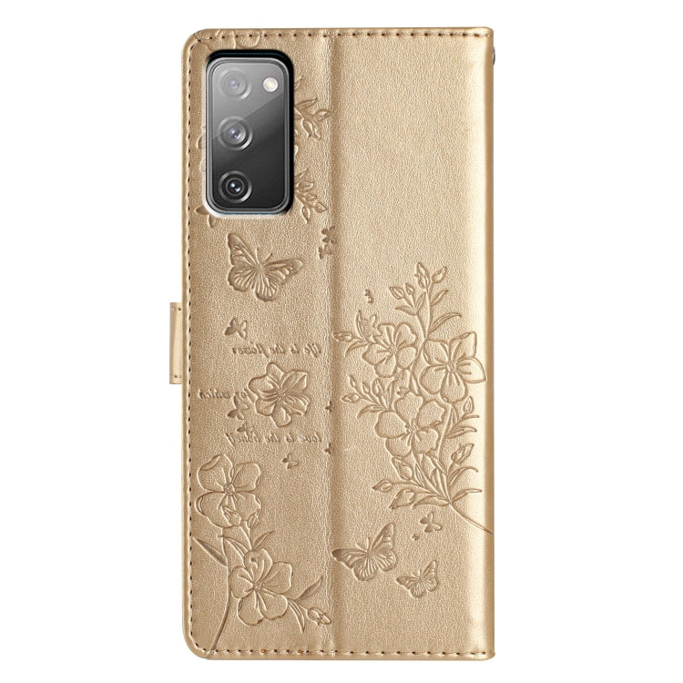 For Samsung Galaxy S20 FE Butterflies and Flowers Leather Phone Case