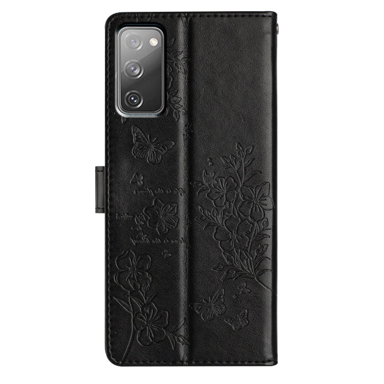 For Samsung Galaxy S20 FE Butterflies and Flowers Leather Phone Case
