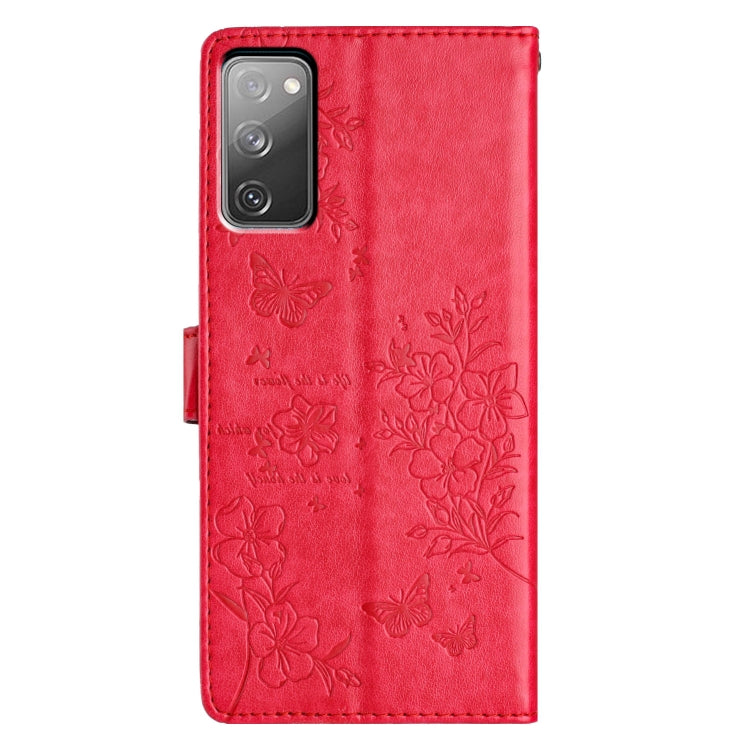 For Samsung Galaxy S20 FE Butterflies and Flowers Leather Phone Case