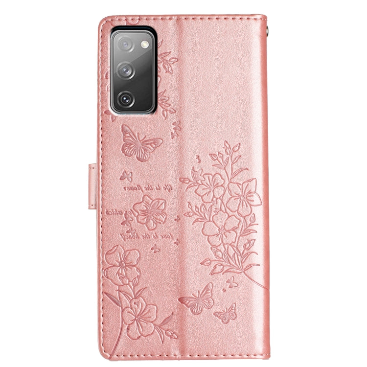 For Samsung Galaxy S20 FE Butterflies and Flowers Leather Phone Case