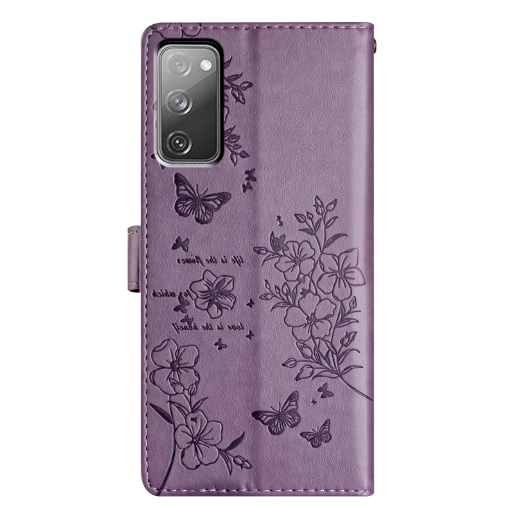 For Samsung Galaxy S20 FE Butterflies and Flowers Leather Phone Case