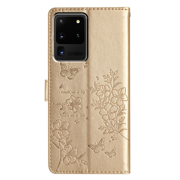 For Samsung Galaxy S20 Ultra Butterflies and Flowers Leather Phone Case