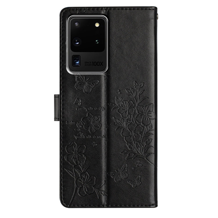 For Samsung Galaxy S20 Ultra Butterflies and Flowers Leather Phone Case