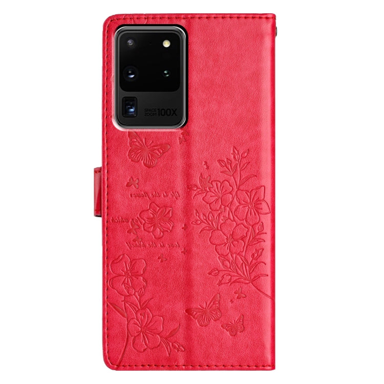For Samsung Galaxy S20 Ultra Butterflies and Flowers Leather Phone Case