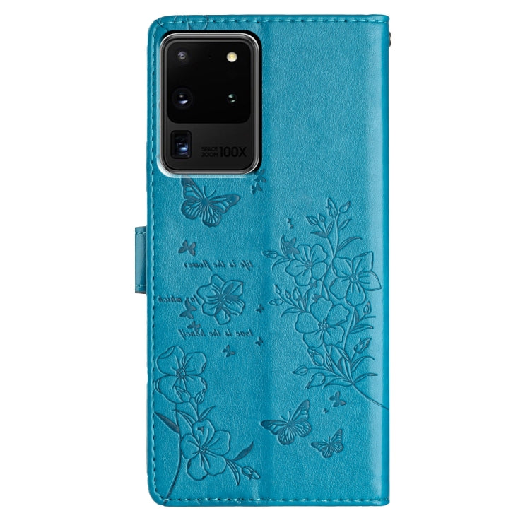 For Samsung Galaxy S20 Ultra Butterflies and Flowers Leather Phone Case
