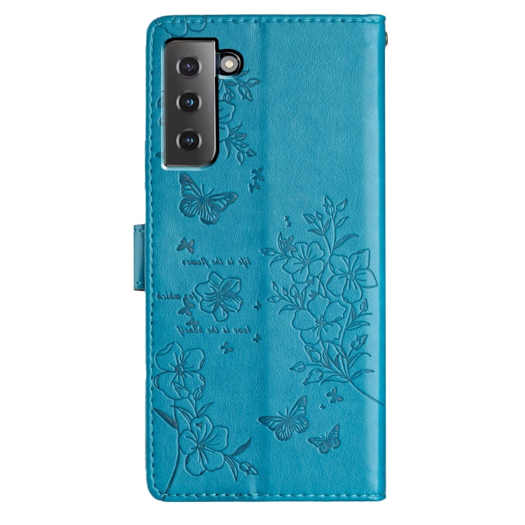 For Samsung Galaxy S21 5G Butterflies and Flowers Leather Phone Case