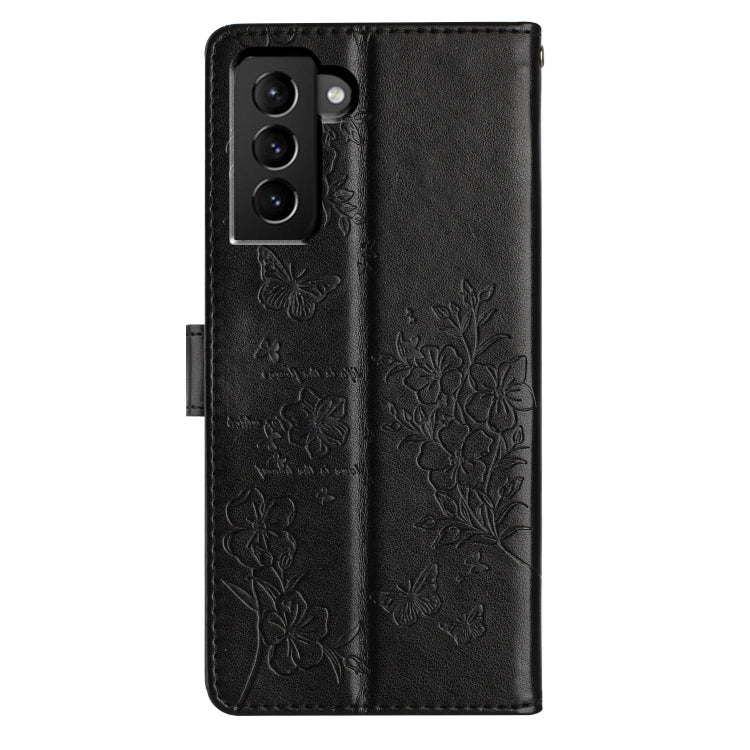 For Samsung Galaxy S22 5G Butterflies and Flowers Leather Phone Case