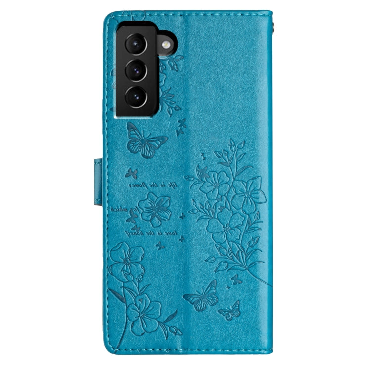 For Samsung Galaxy S22 5G Butterflies and Flowers Leather Phone Case