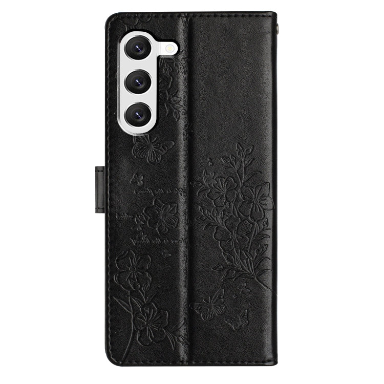 For Samsung Galaxy S23 5G Butterflies and Flowers Leather Phone Case