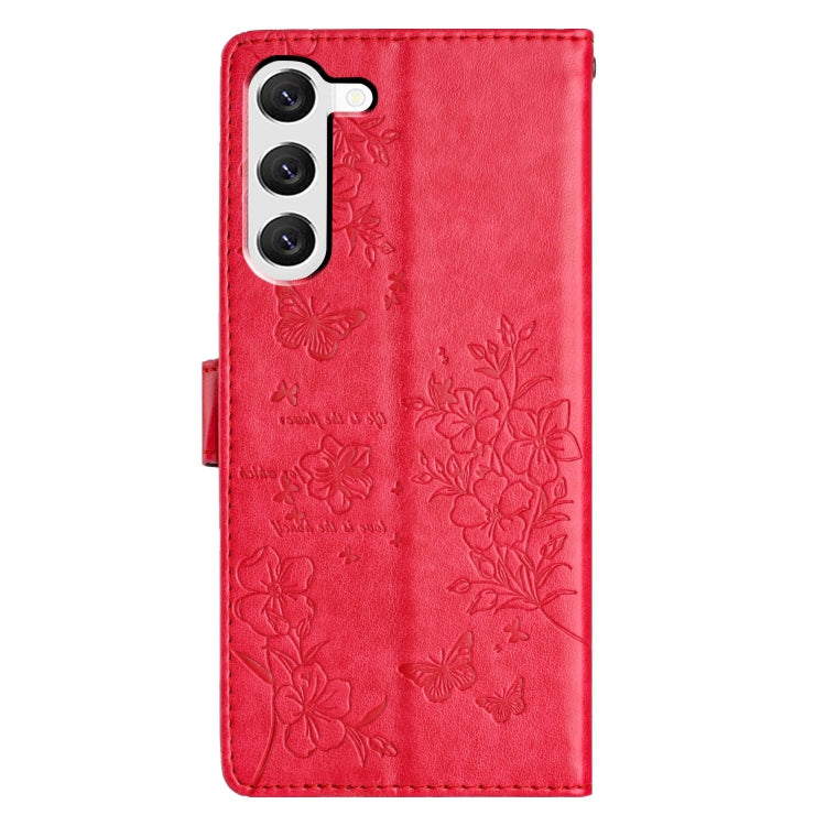 For Samsung Galaxy S23 5G Butterflies and Flowers Leather Phone Case