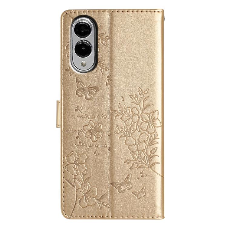 For Samsung Galaxy S25 Edge 5G Butterflies and Flowers Leather Phone Case