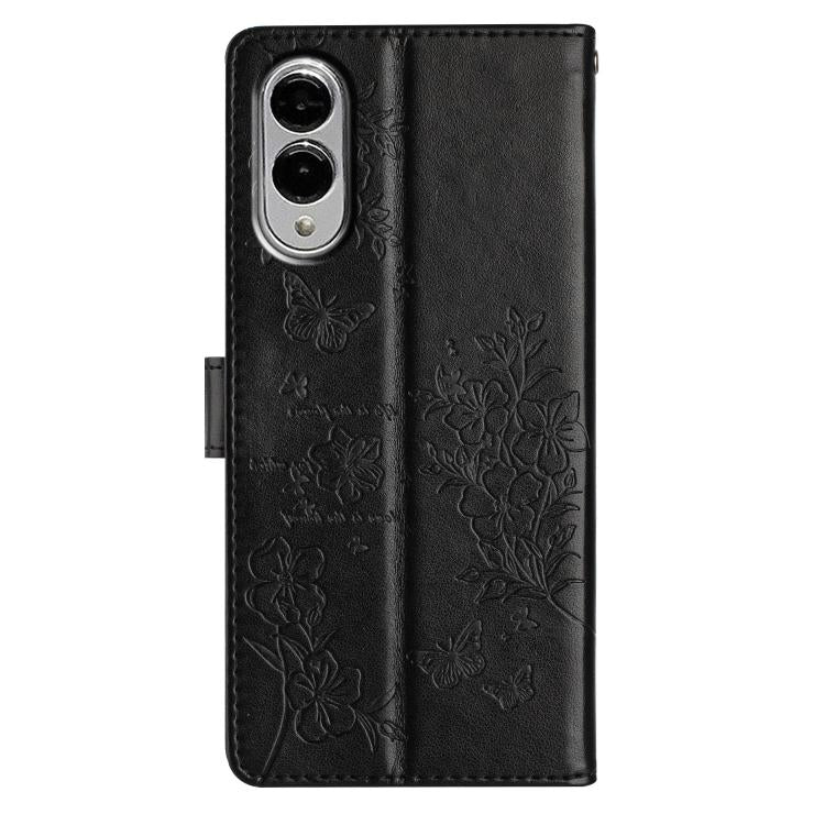 For Samsung Galaxy S25 Edge 5G Butterflies and Flowers Leather Phone Case