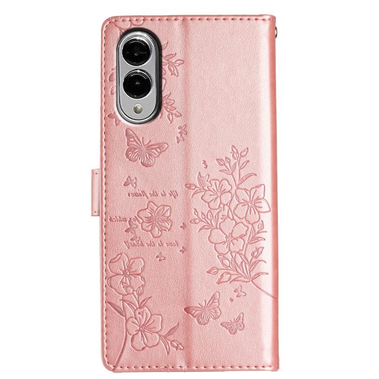 For Samsung Galaxy S25 Edge 5G Butterflies and Flowers Leather Phone Case