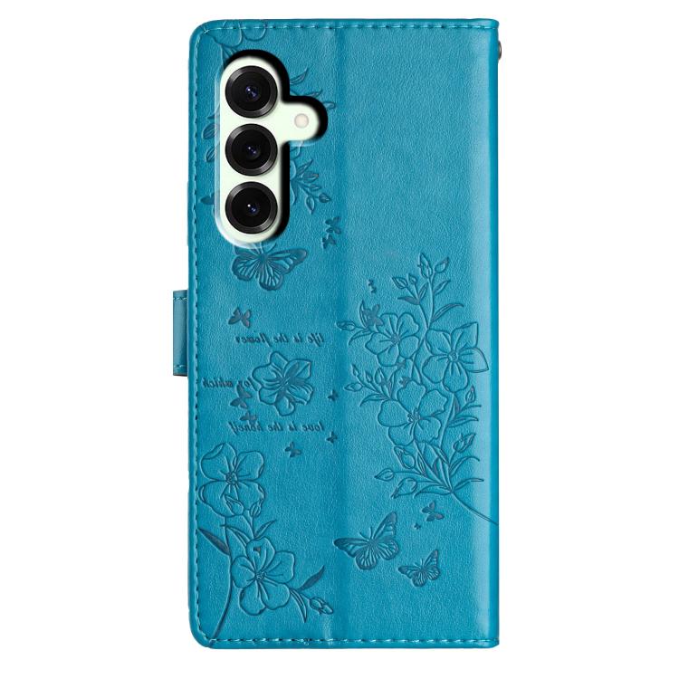 For Samsung Galaxy S25 FE 5G Butterflies and Flowers Leather Phone Case