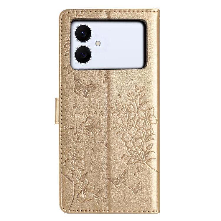 For Samsung Galaxy S26 Edge 5G Butterflies and Flowers Leather Phone Case