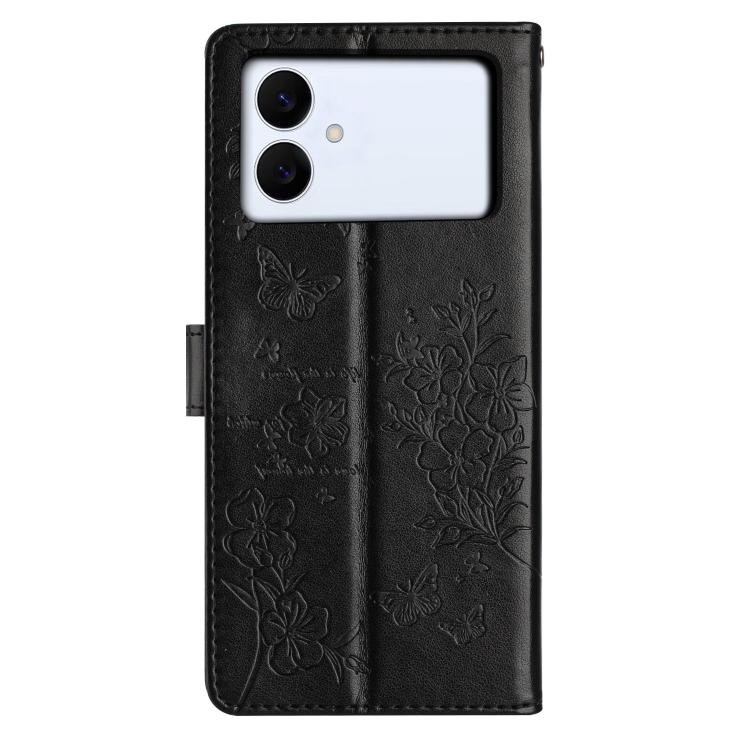 For Samsung Galaxy S26 Edge 5G Butterflies and Flowers Leather Phone Case