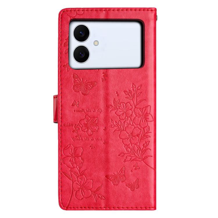 For Samsung Galaxy S26 Edge 5G Butterflies and Flowers Leather Phone Case