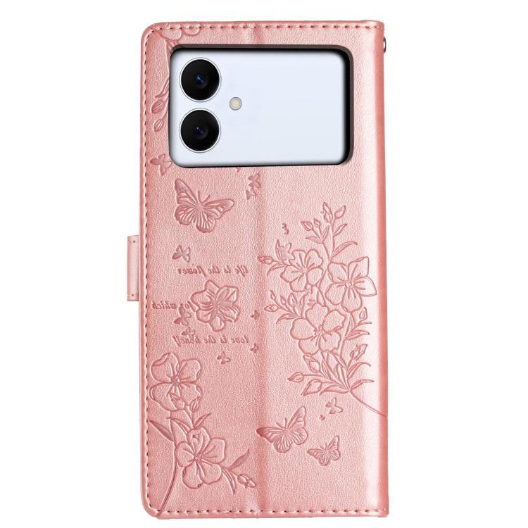 For Samsung Galaxy S26 Edge 5G Butterflies and Flowers Leather Phone Case