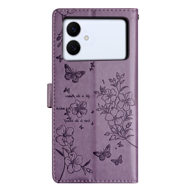 For Samsung Galaxy S26 Edge 5G Butterflies and Flowers Leather Phone Case
