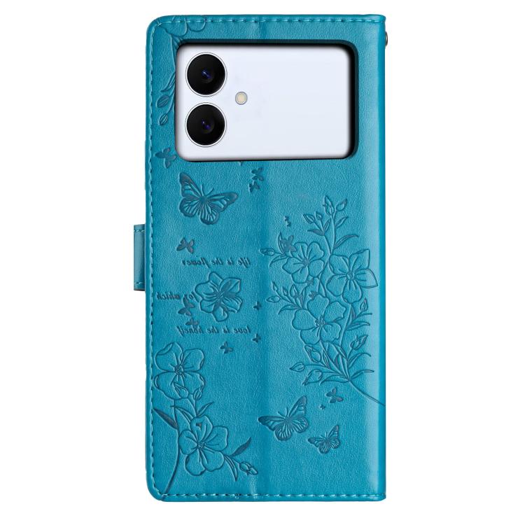 For Samsung Galaxy S26 Edge 5G Butterflies and Flowers Leather Phone Case