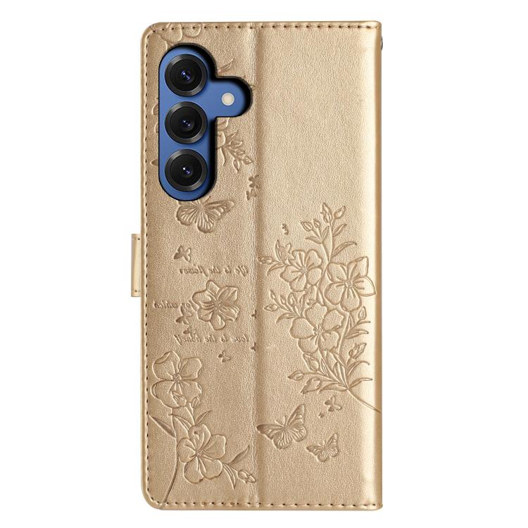 For Samsung Galaxy S26 5G Butterflies and Flowers Leather Phone Case