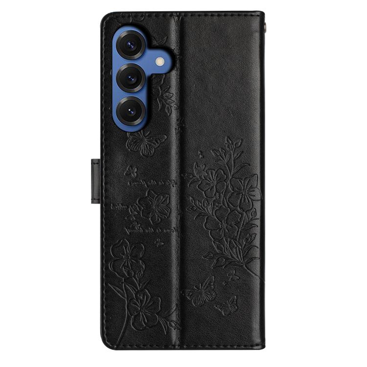For Samsung Galaxy S26 5G Butterflies and Flowers Leather Phone Case
