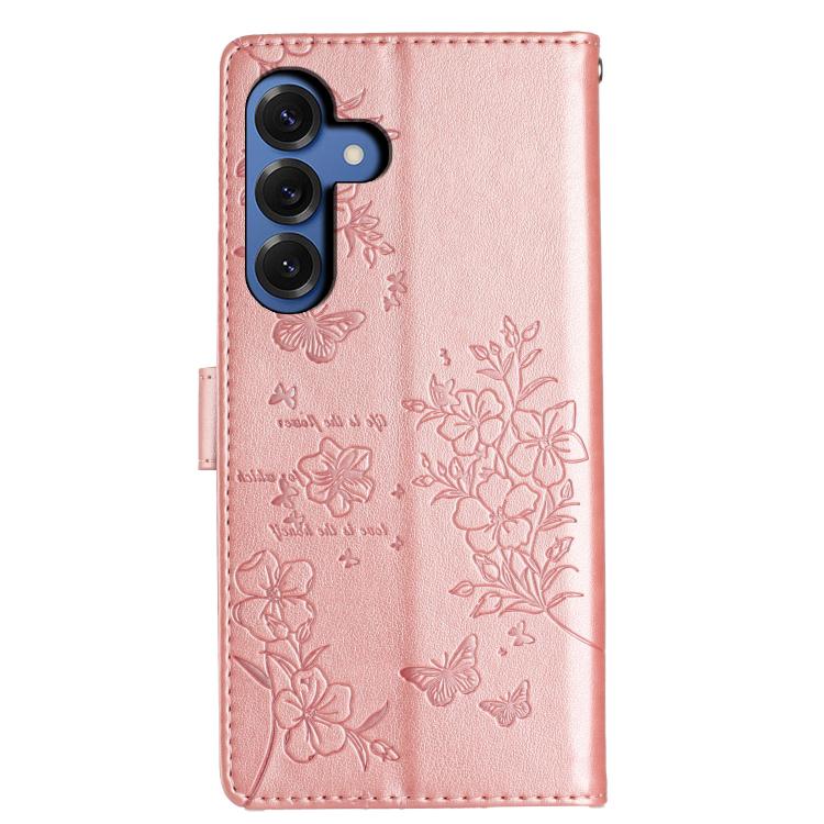 For Samsung Galaxy S26 5G Butterflies and Flowers Leather Phone Case