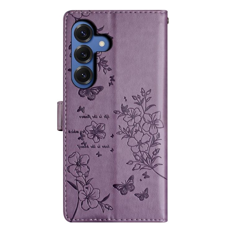 For Samsung Galaxy S26 5G Butterflies and Flowers Leather Phone Case