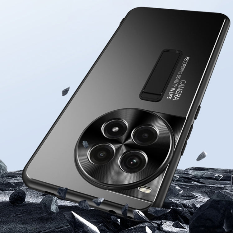 For OnePlus Ace 3 Pro Frosted Metal Hybrid TPU Holder Phone Case