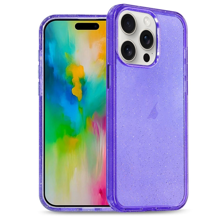 For iPhone 16 Pro Glitter Powder TPU Hybrid PC Phone Case