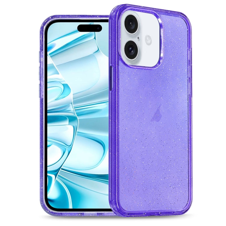For iPhone 16 Plus Glitter Powder TPU Hybrid PC Phone Case