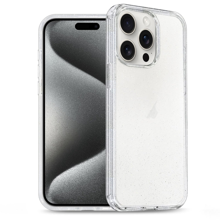 For iPhone 15 Pro Max Glitter Powder TPU Hybrid PC Phone Case