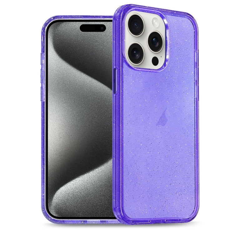 For iPhone 15 Pro Glitter Powder TPU Hybrid PC Phone Case