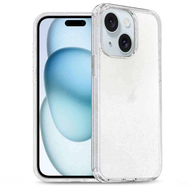 For iPhone 15 Glitter Powder TPU Hybrid PC Phone Case