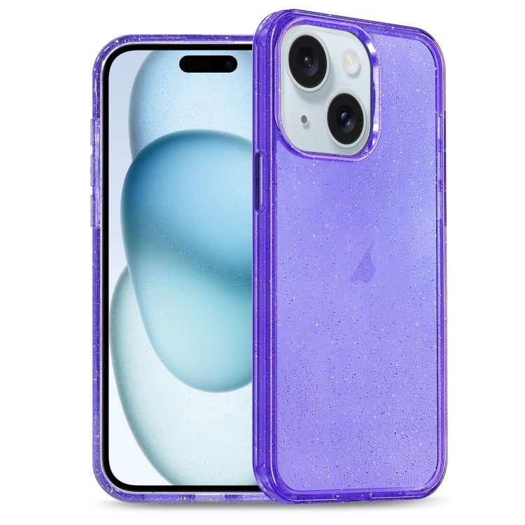For iPhone 15 Glitter Powder TPU Hybrid PC Phone Case