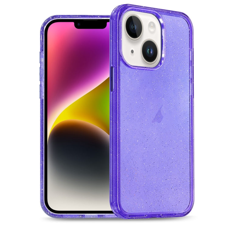 For iPhone 14 Plus Glitter Powder TPU Hybrid PC Phone Case