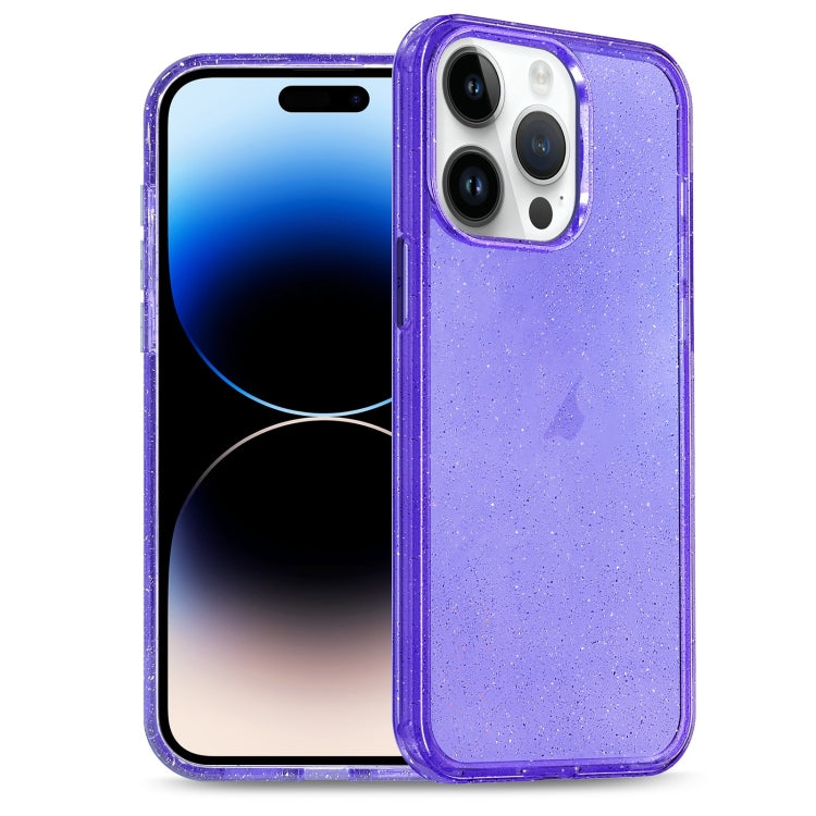 For iPhone 14 Pro Max Glitter Powder TPU Hybrid PC Phone Case