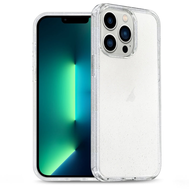 For iPhone 13 Pro Max Glitter Powder TPU Hybrid PC Phone Case