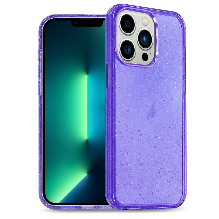 For iPhone 13 Pro Max Glitter Powder TPU Hybrid PC Phone Case