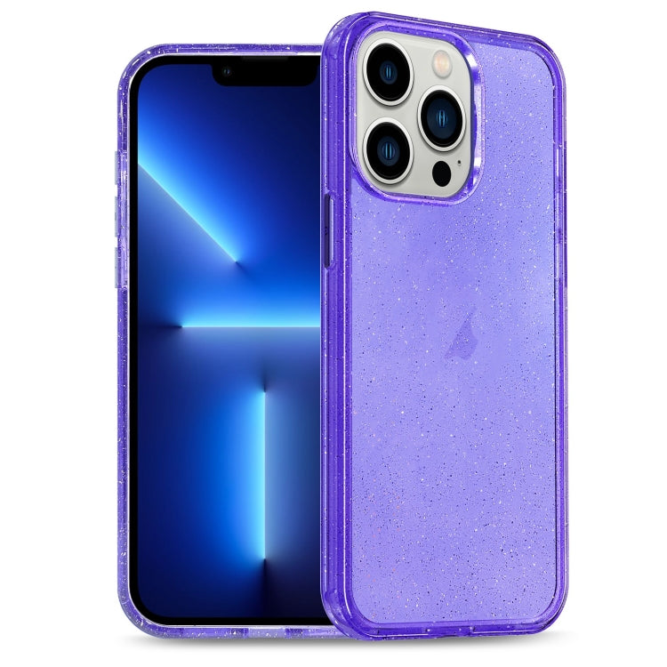 For iPhone 13 Pro Glitter Powder TPU Hybrid PC Phone Case